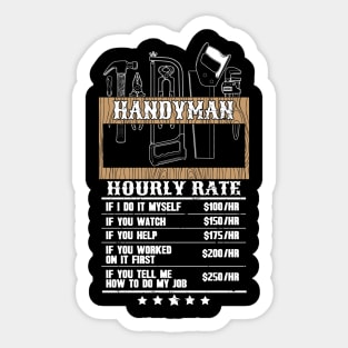 Handyman hourly rate Sticker